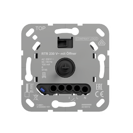 Raumtemperaturreglereinsatz 230V ohne LED